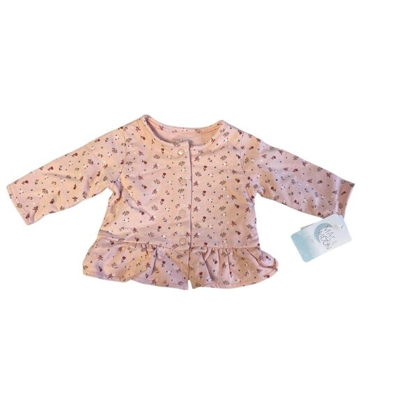Baby Girls 3-Piece Outfit Set - Hedgehogs Onesie Floral Peplum Top & Ruffle Pant - Picture 3 of 4
